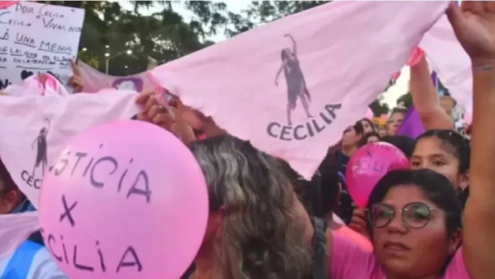 Marcha a un mes de la desaparición de Cecilia: tiñeron de rosa el puente que une Chaco y Corrientes