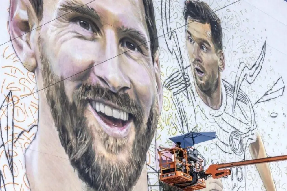 El impresionante mural de Messi que le dará la bienvenida en Miami