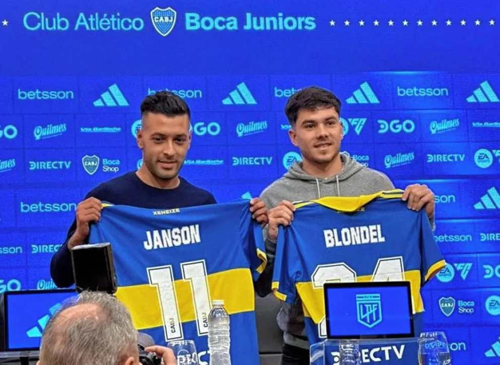 Lucas Blondel y Lucas Janson fueron presentados como refuerzos de Boca