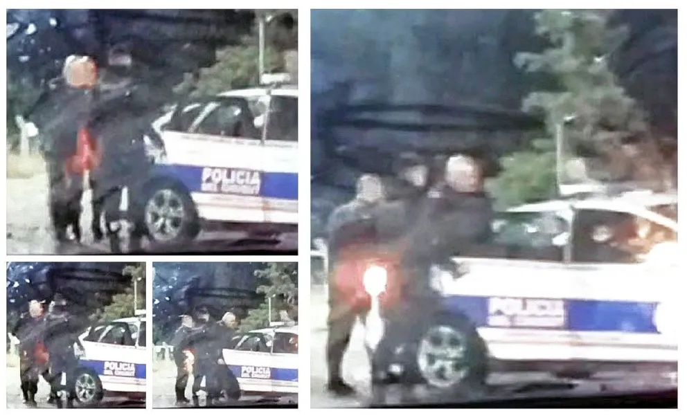 Sorprenden a sargento de policía intentando robar una cubierta a auto secuestrado por la Justicia y termina preso