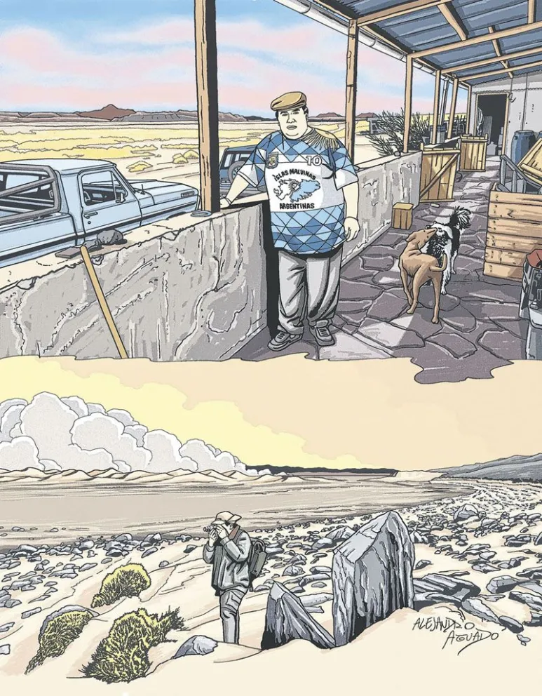 En la PENÍNSULA GRANDE del extinto LAGO COLHUE HUAPI