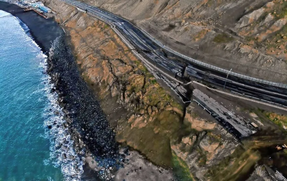 Realizan relevamiento a través de un drone de última tecnología para monitorear la grieta de la ruta 3