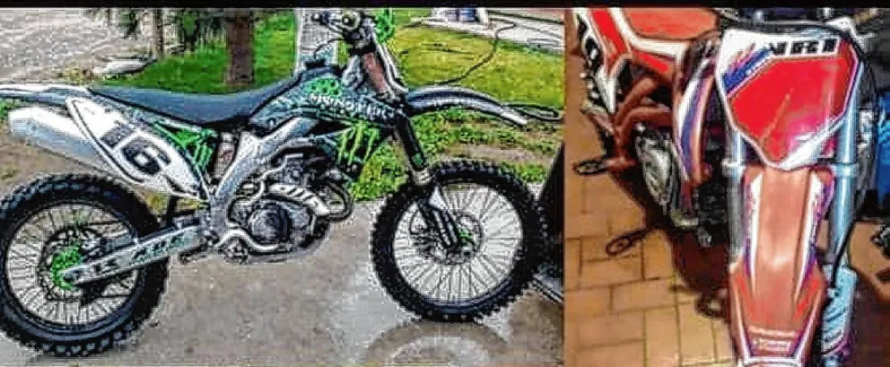 Encuentran en el patio de una casa dos motos, una camioneta y chapas patentes robadas