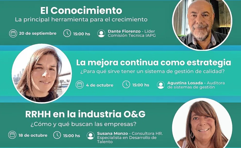La Escuela Técnica Virtual del IAPG presentó un ciclo de charlas abiertas