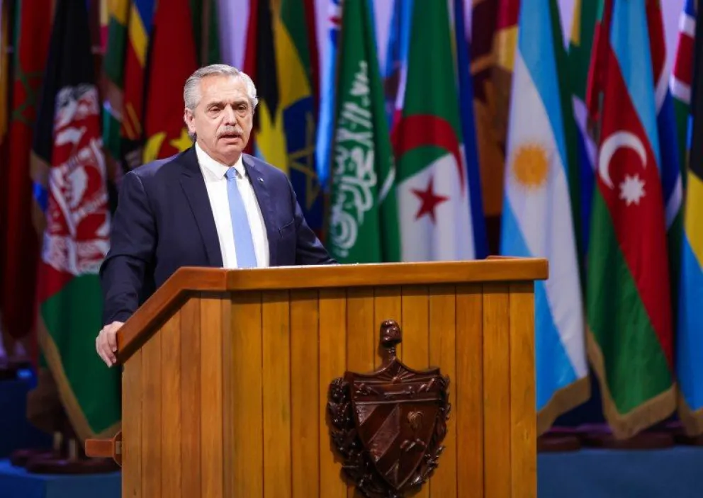 Alberto Fernández, en el G77: "Hay que cambiar el sistema financiero internacional, que sigue operando como siempre"