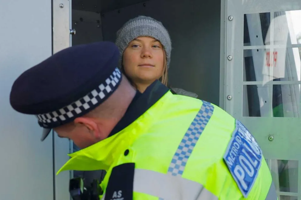 La activista climática Greta Thunberg fue detenida en Londres
