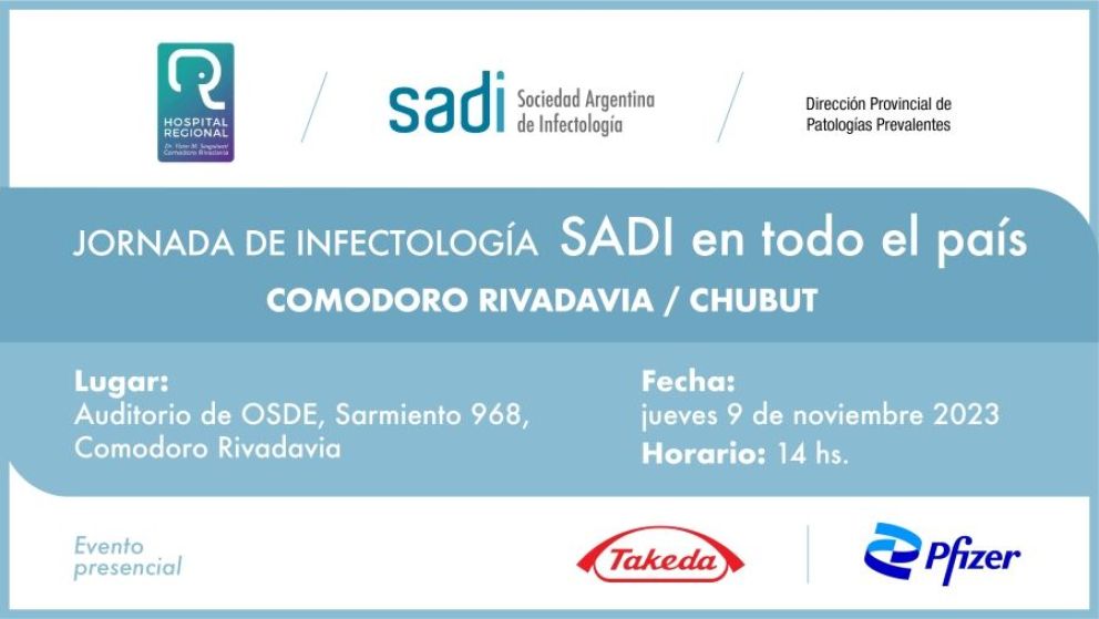 Mañana se realizará la Jornada de Infectología en Comodoro  