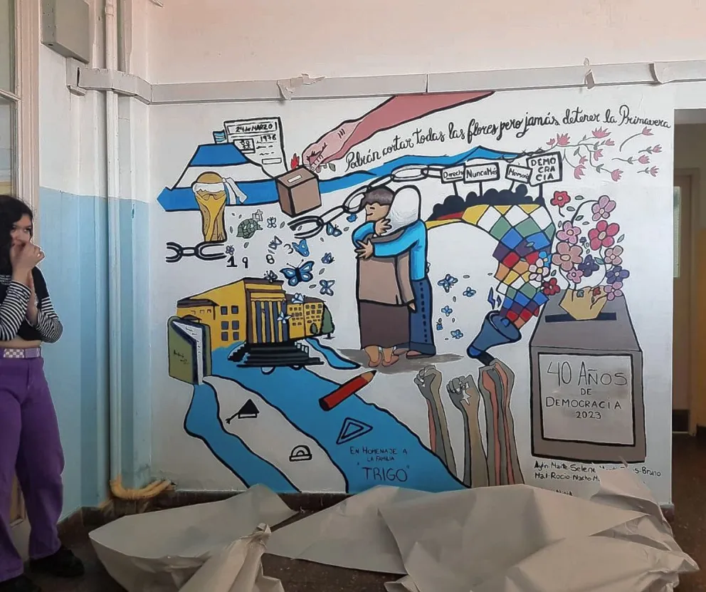 Inauguraron un mural en homenaje a Horacio Trigo en el Colegio Perito Moreno