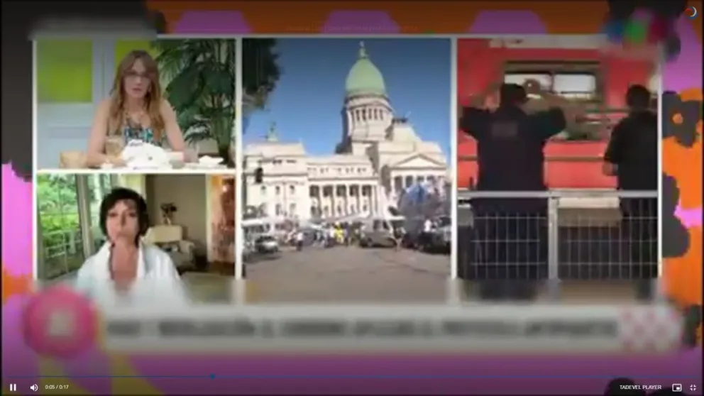 El descuido de Mónica Gutiérrez: su marido apareció desnudo en cámara