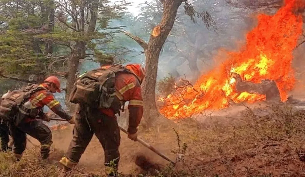 El fuego continúa activo y avanzando en el Parque Nacional Los Alerces