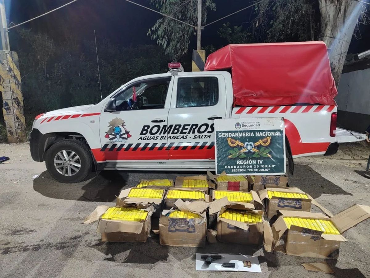 Salta: simulaban llevar encomiendas en una camioneta de bomberos voluntarios, pero transportaban 314 kilos de cocaína