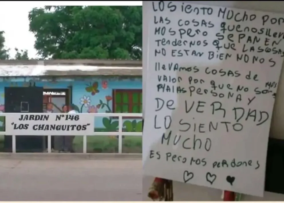 La insólita justificación de delincuentes que robaron un jardín de infantes: “Sepan entendernos"