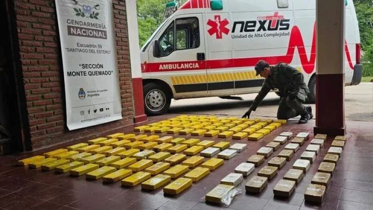 Secuestraron 134 kilos de cocaína en una ambulancia en Santiago del Estero