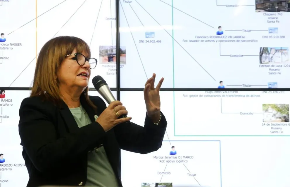 Bullrich tras el desmantelamiento de una red narco en Rosario: “Todos los días intentan sacarnos con amenazas"