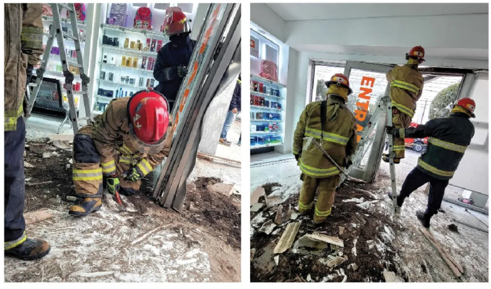 Conductora en estado de ebriedad terminó con su vehículo dentro de una farmacia en Caleta Olivia