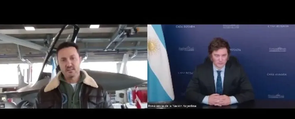 Milei participó de manera virtual de la compra de los aviones F-16 en Dinamarca