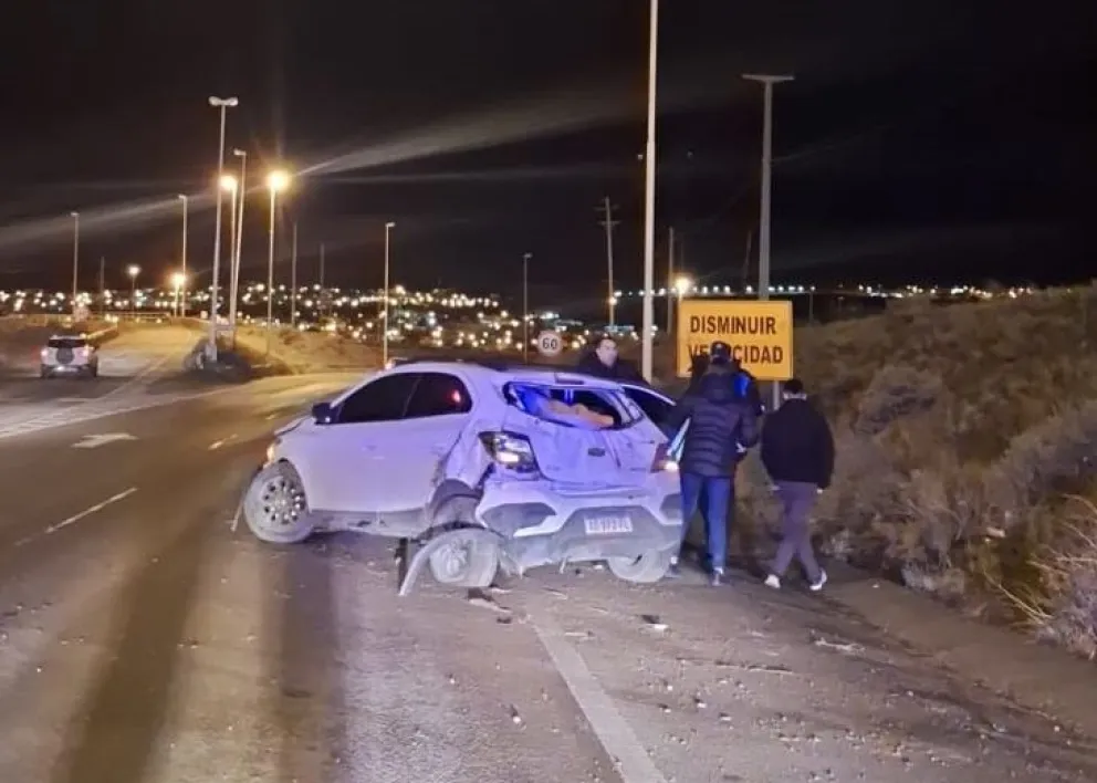 Esquivó a un perro que se cruzó en la ruta y volcó