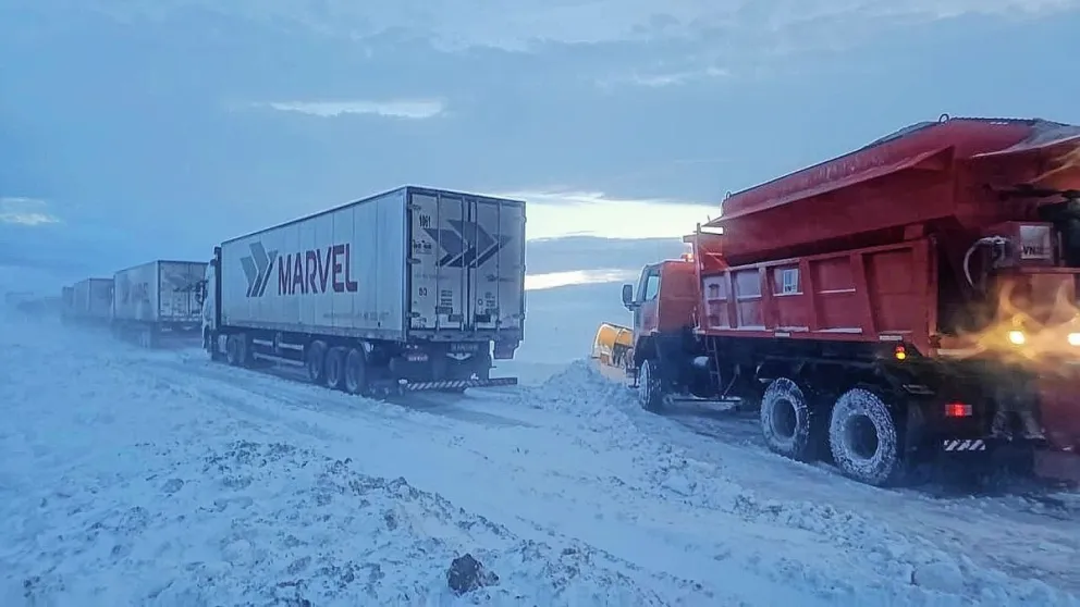 Nuevamente se cerró la Ruta N° 3 por la presencia de viento blanco y acumulación de nieve