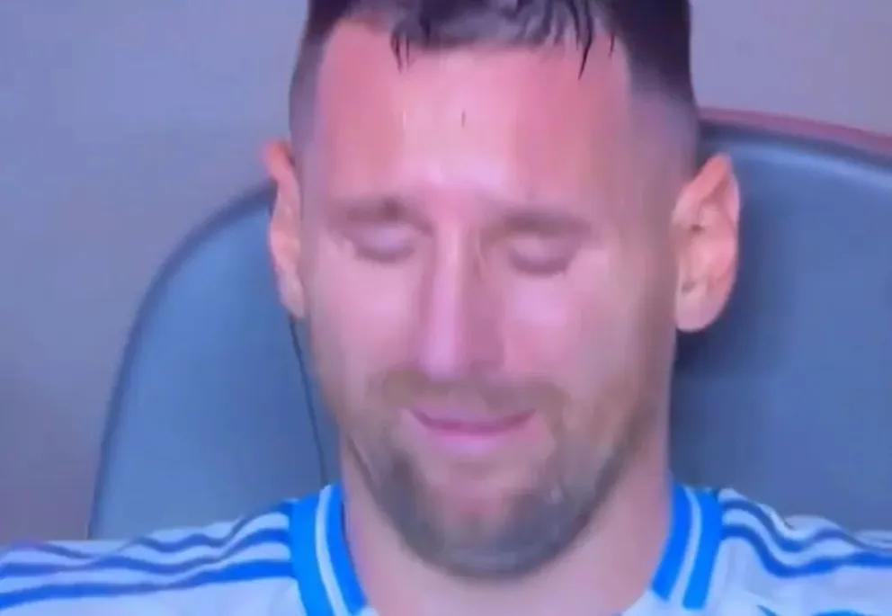 El llanto desconsolado de Messi tras salir por lesión en la final de la Copa América