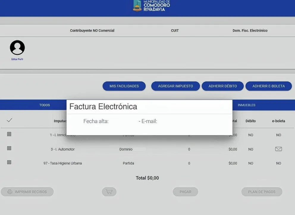 Desde septiembre el Municipio emitirá los tributos al correo fiscal declarado por los contribuyentes