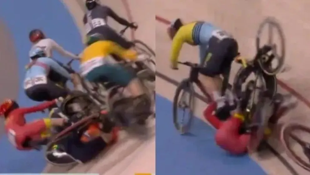 Impactante accidente de tres ciclistas en los Juegos Olímpicos a 74 kilómetros por hora: las imágenes