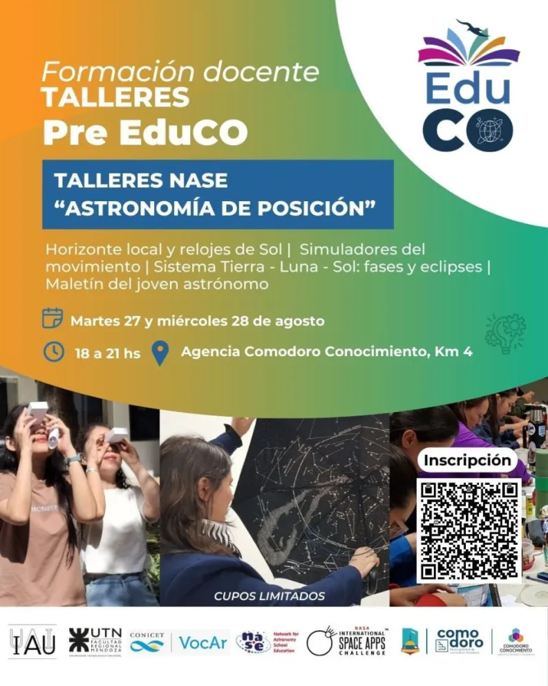 Comodoro Conocimiento lanza talleres de astronomía para docentes