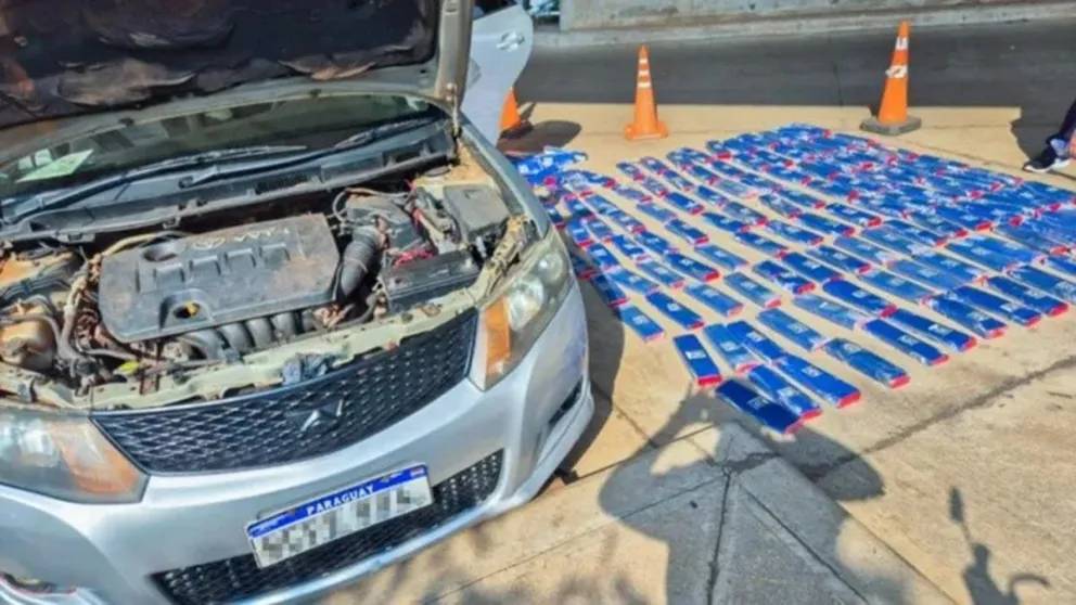 Aduana descubrió más de 175 kilos de marihuana en un auto en la frontera con Paraguay