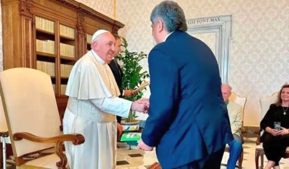 En medio de la tensión de los sindicatos con el Gobierno, el Papa Francisco recibió a los líderes de la CGT