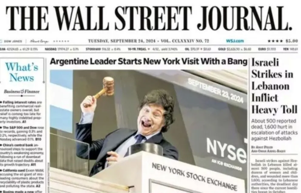"Con un golpe", el presidente de la Nación es tapa del Wall Street Journal