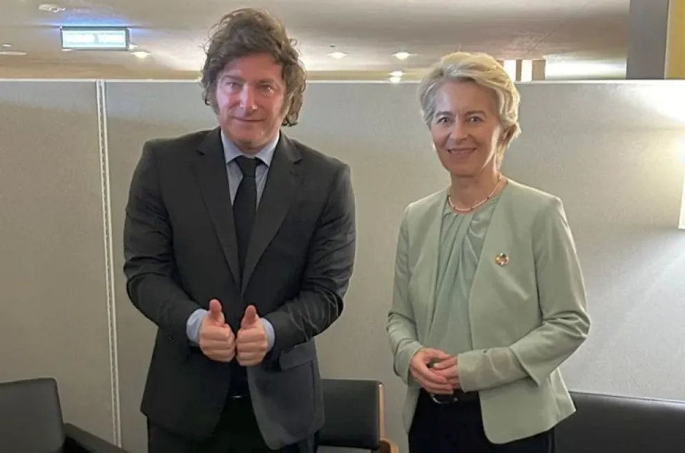 Milei se reunió con Ursula von der Leyen para intentar recomponer la relación con la Unión Europea