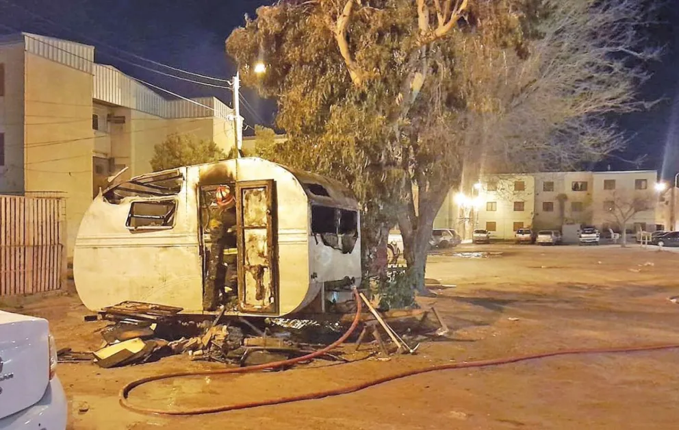 En las “1008” se incendió casilla rodante de una trabajadora independiente