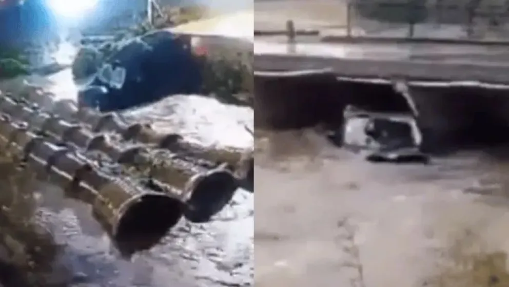 De película: se cayó al arroyo con su camioneta, fue arrastrado por la corriente y salió ileso de milagro