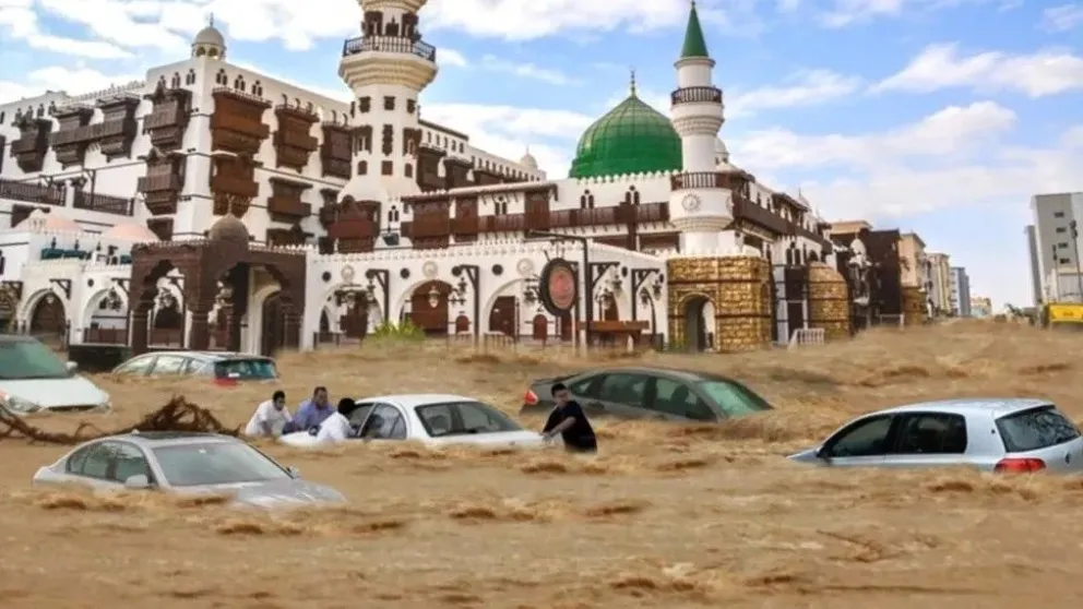 Un insólito temporal en el Sahara dejó dos ciudades sagradas del Islam bajo agua