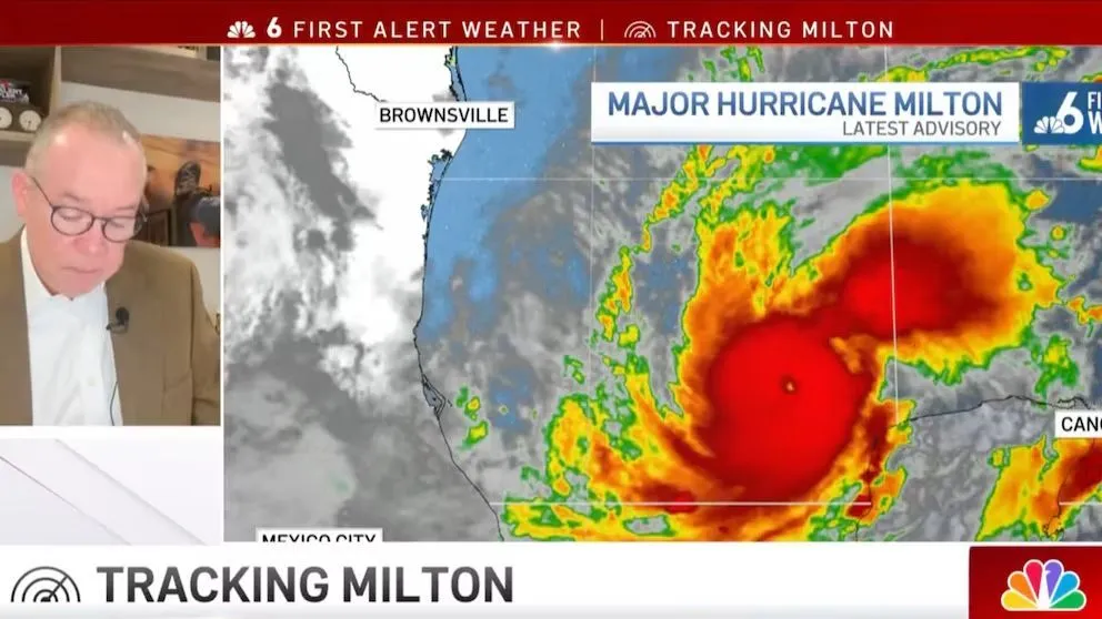 EE.UU: Meteorólogo horrorizado y con lágrimas en los ojos mientras alerta sobre el huracán Milton