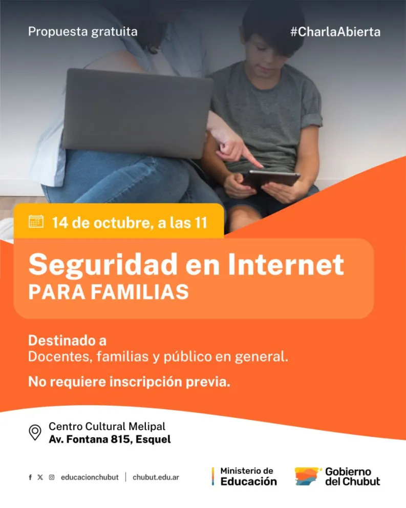 Seguridad en Internet: Provincia realiza un ciclo de charlas en Esquel y El Maitén destinado a las familias y docentes