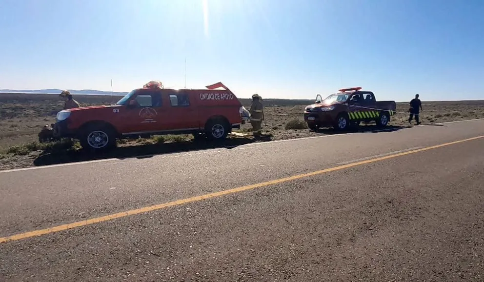 Despiste y vuelco en el Km. 153 de la ruta 26 cerca de Sarmiento