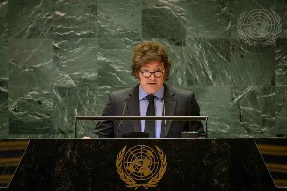 El presidente Javier Milei en la ONU.