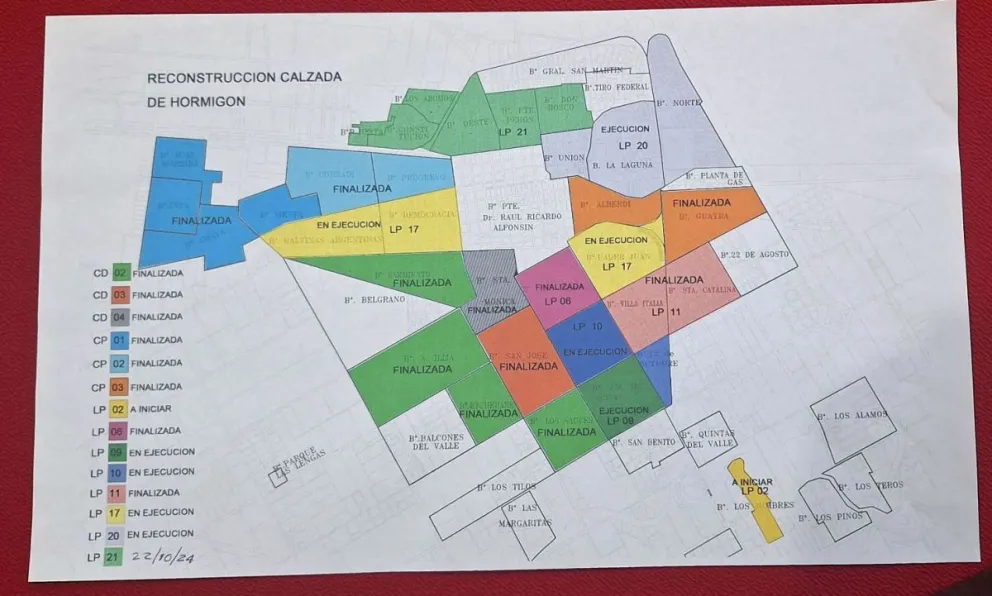 Vecinalistas de Trelew agradecieron obras de reconstrucción de la calzada de hormigón y el trabajo en conjunto con el Municipio