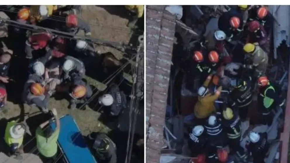 Heroico rescate de una mujer de 79 años atrapada en el derrumbe de Villa Gesell