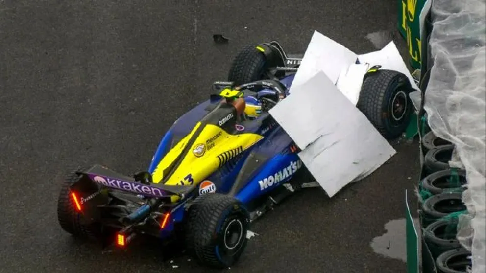 Colapinto puso en duda su participación en la carrera del GP de Brasil tras su choque en la clasificación