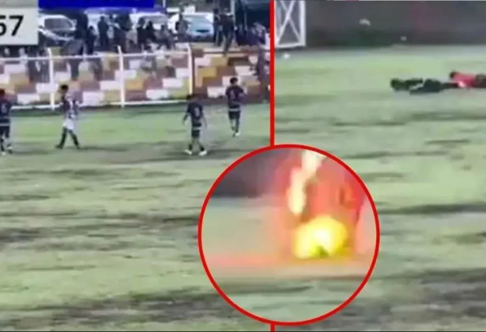 Futbolista muerto y tres heridos en impresionante impacto de un rayo en pleno partido
