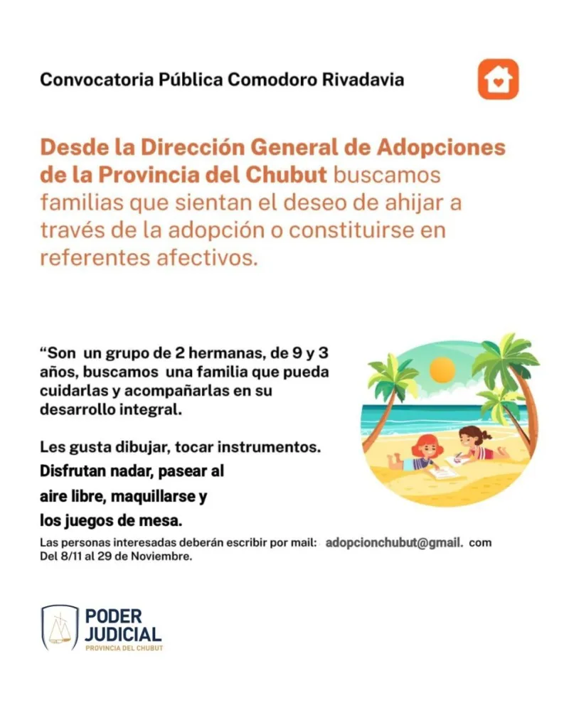Convocatoria pública para guardas con fines de adopción 