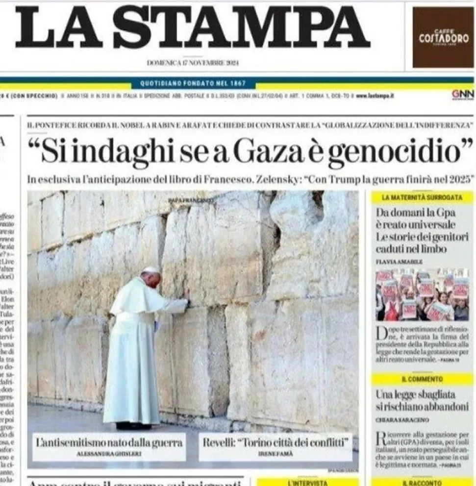 El Papa Francisco solicita una investigación sobre posibles crímenes de genocidio en Gaza