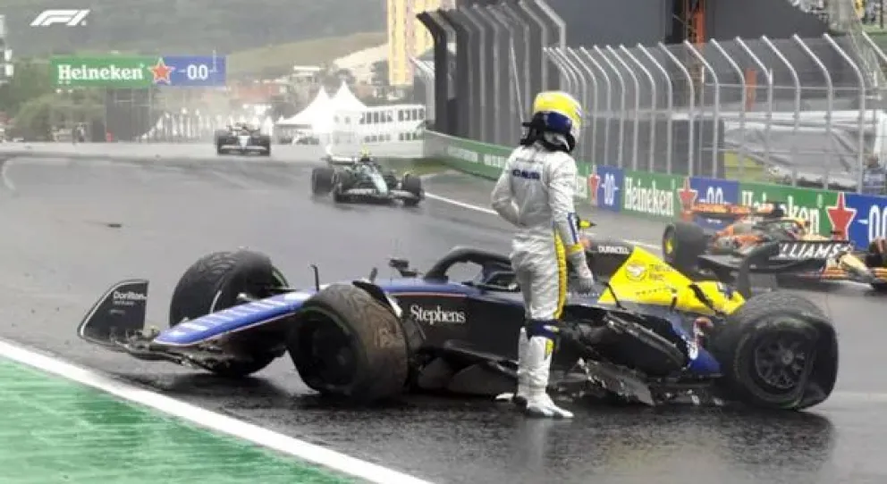 Chocó Franco Colapinto: El tremendo accidente en la clasificación del GP de Las Vegas