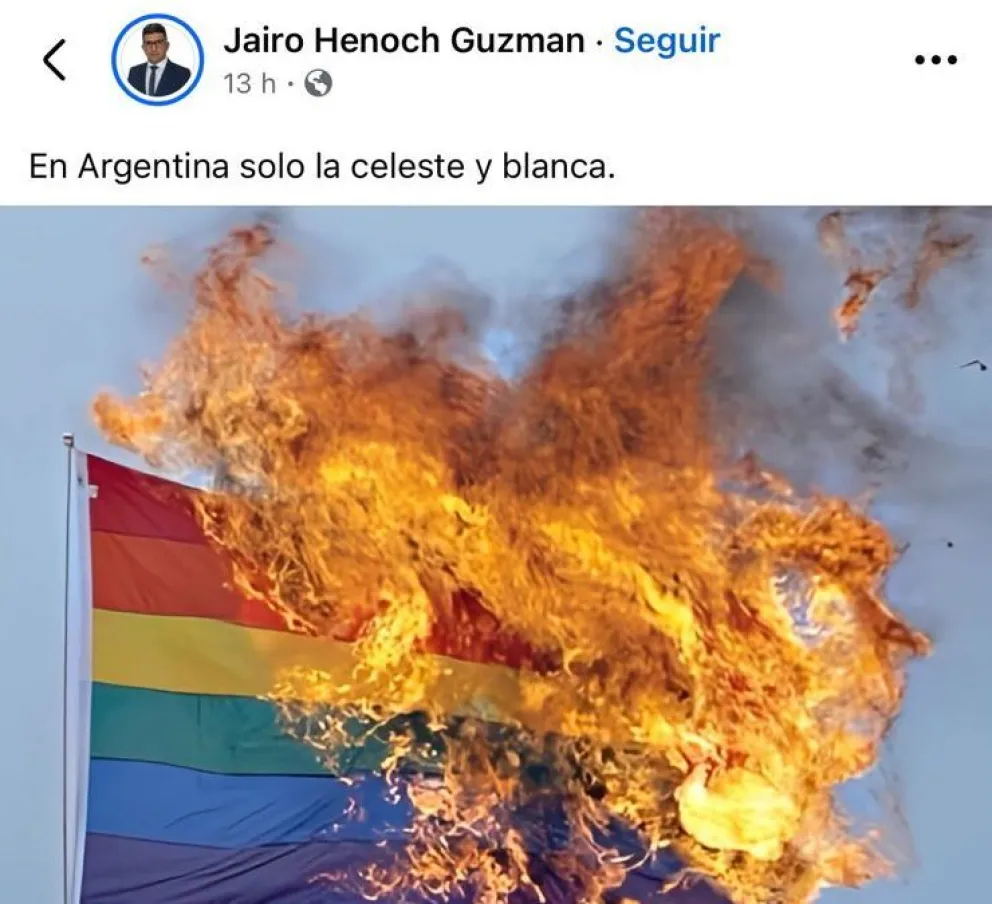 Sigue el repudio en Santa Cruz al referente libertario Jairo Guzmán: “La quema de la bandera LGBT es un ataque a la convivencia”