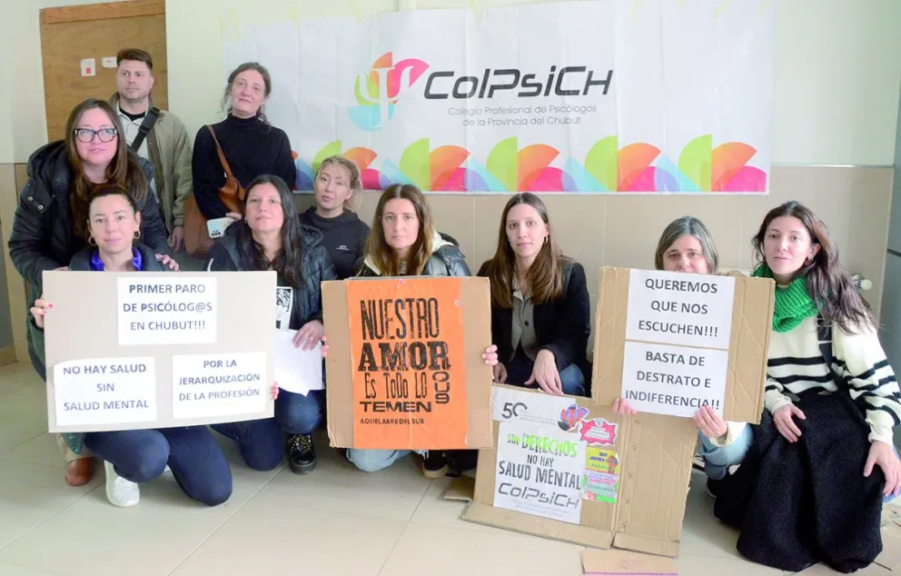 Psicólogos de Chubut realizaron un paro en reclamo por jerarquización y mejoras laborales
