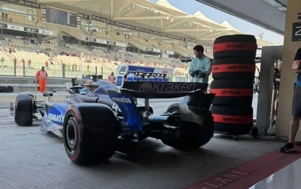 Colapinto no terminó la segunda práctica en Abu Dhabi por daños en su monoplaza