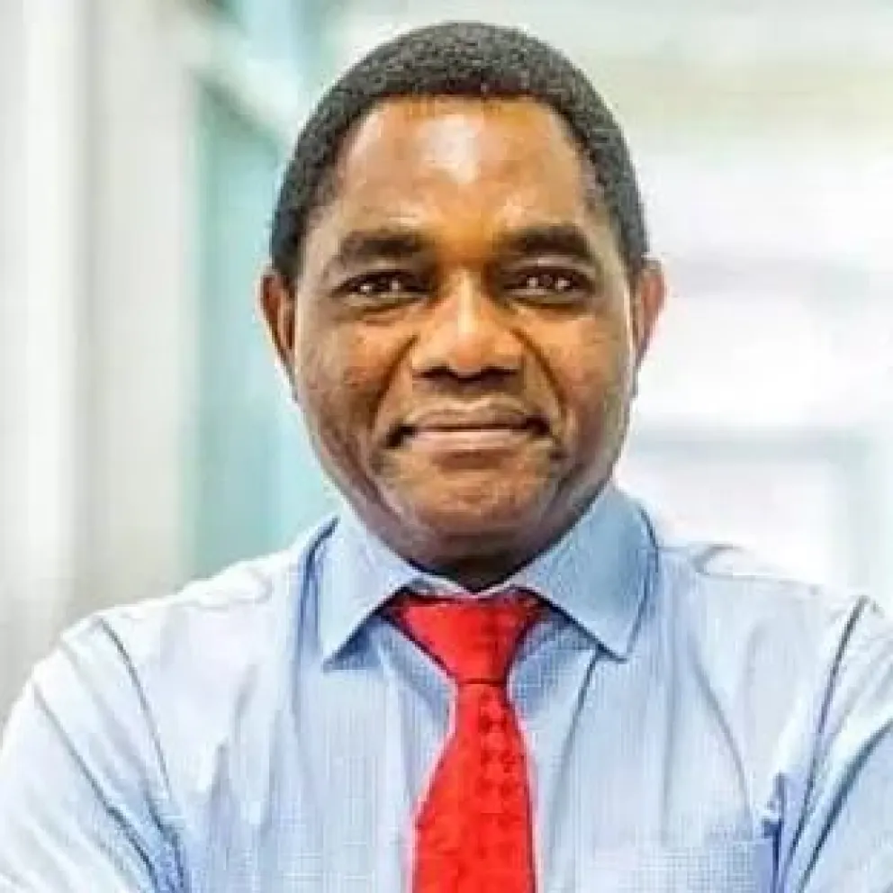 El presidente de Zambia, Hakainde Hichilema, de 62 años.