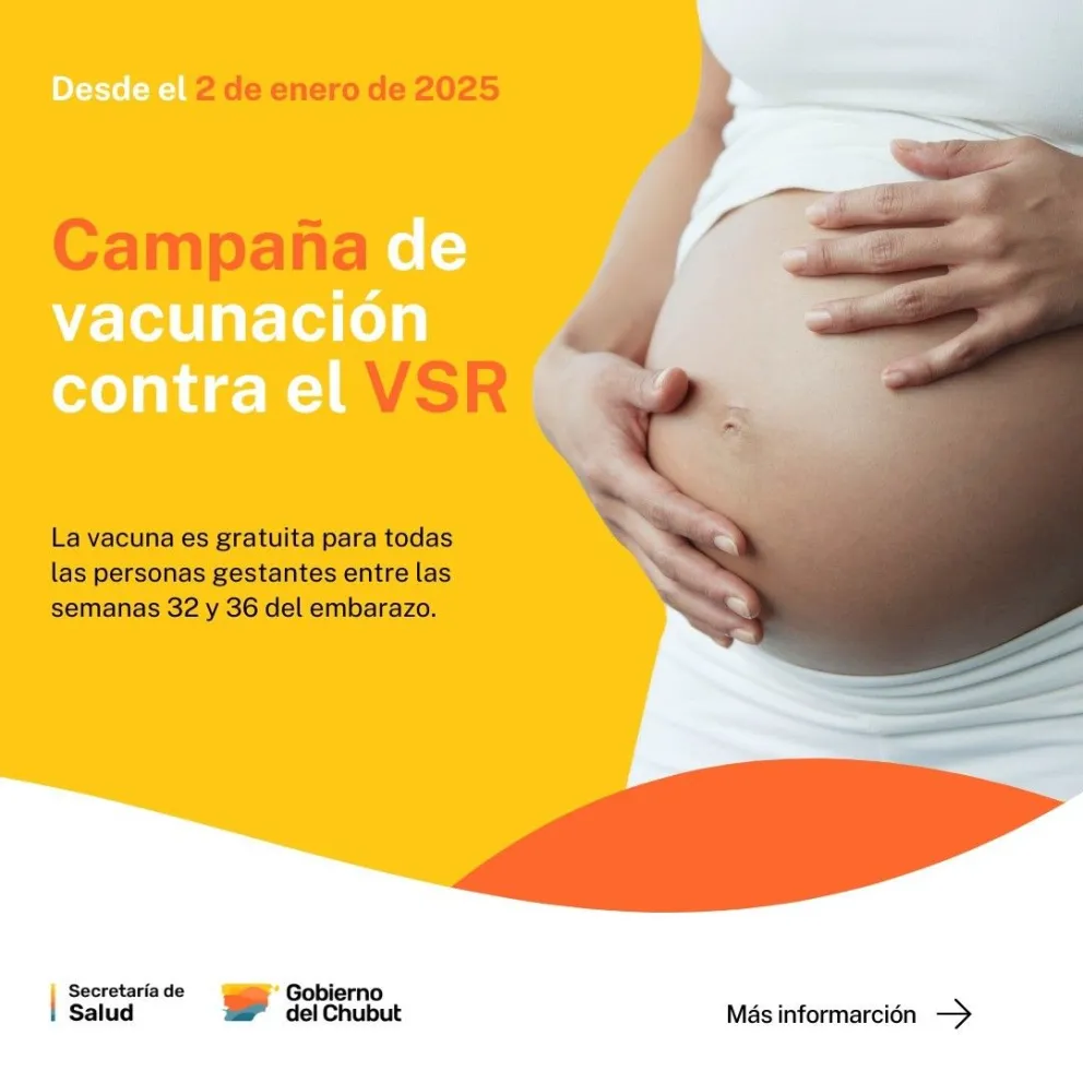 Chubut realizará nueva Campaña de Vacunación de embarazadas para proteger a sus bebés de la Bronquiolitis y la Neumonía