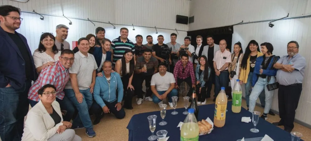 Biss compartió un brindis de fin de año con periodistas de Rawson